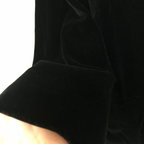 VTG 90s Cassandra Black Velvet Blazer Made in Japan Size 40 Medium Quiet Luxury - Picture 4 of 12